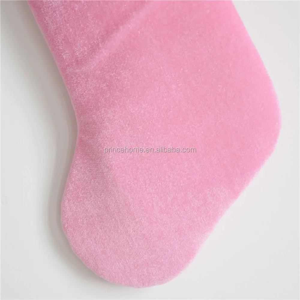 
Hot Sell Pink & Green Velvet Stocking Christmas Stocking 