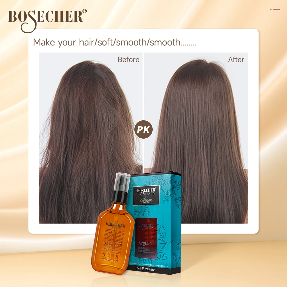 Bosecher OEM Private Label Karseell Organic Strenthening Repair smooth hair treatment Extract Hair Growth Oil Argan oil