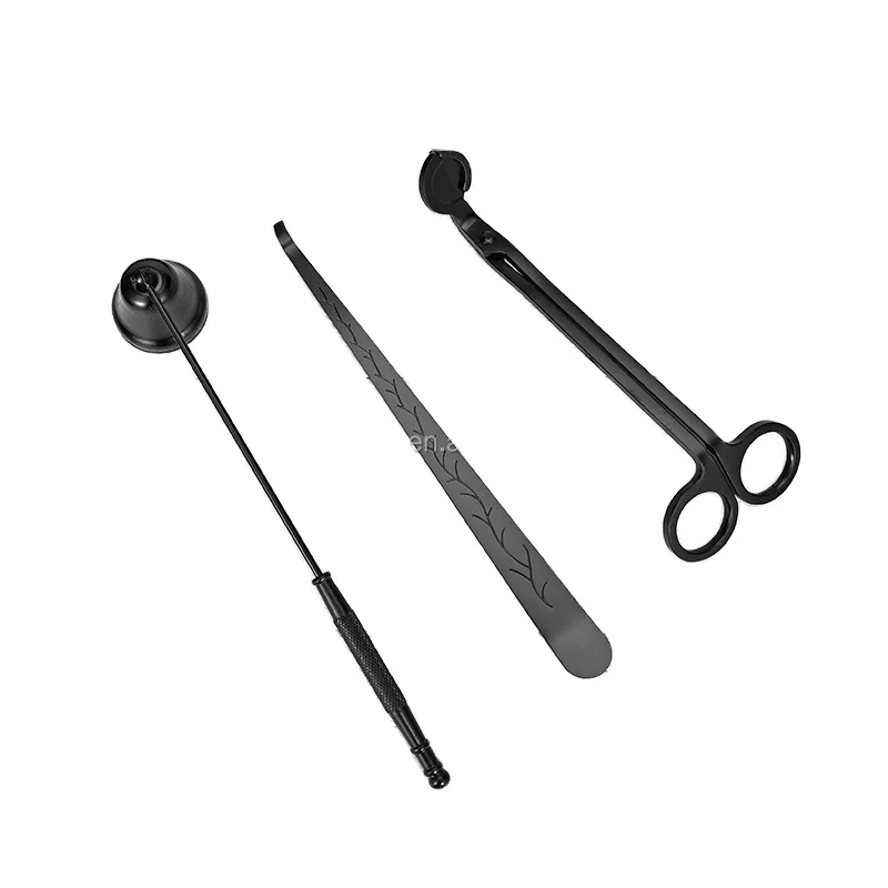 Hot selling colorful eletro-plating stainless steel trimmer candle snuffer and wick trimmer set