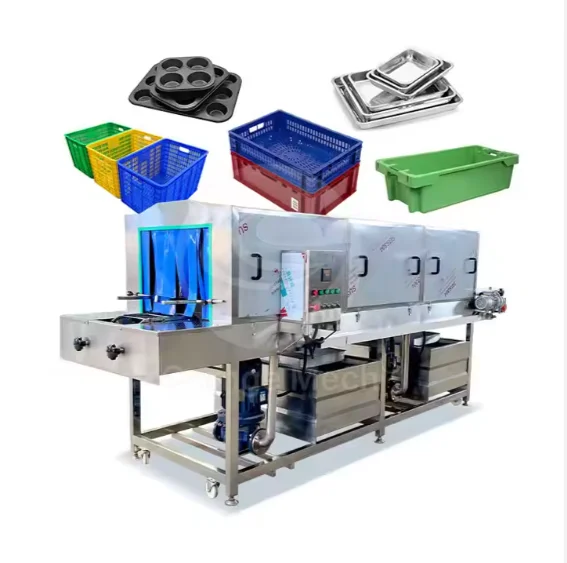high quality industrial cleaning machine for boxes automatic plastic basket crate washing machine