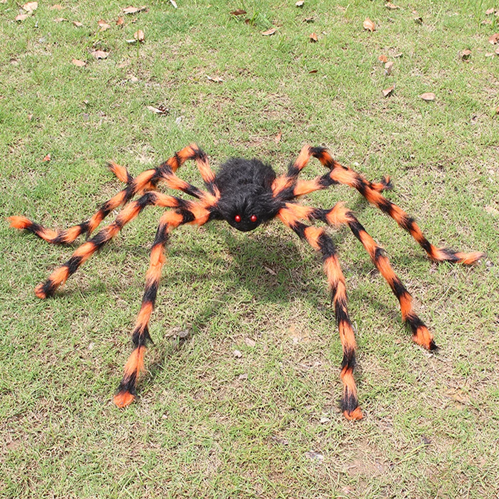 Halloween black spider color spider plush large spider ghost Festival party courtyard grass venue decoration props