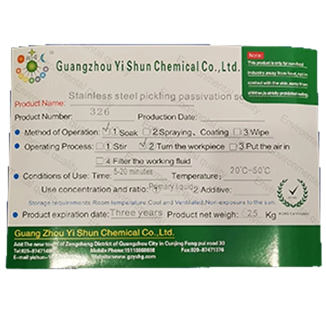 Environmental protection stainless steel pickling passivation liquid