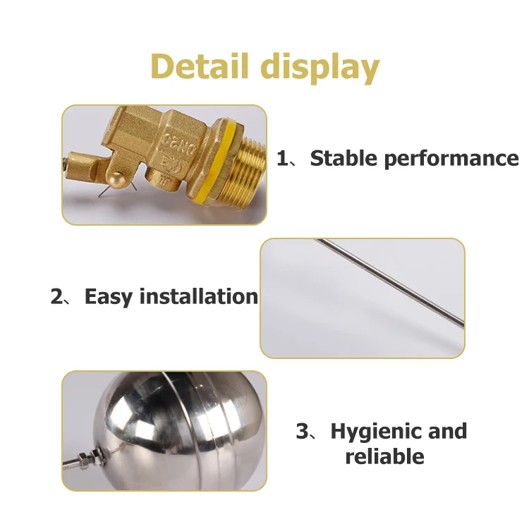 level switches operated threaded connection 15mm water tank floating brass ball valve 1/2