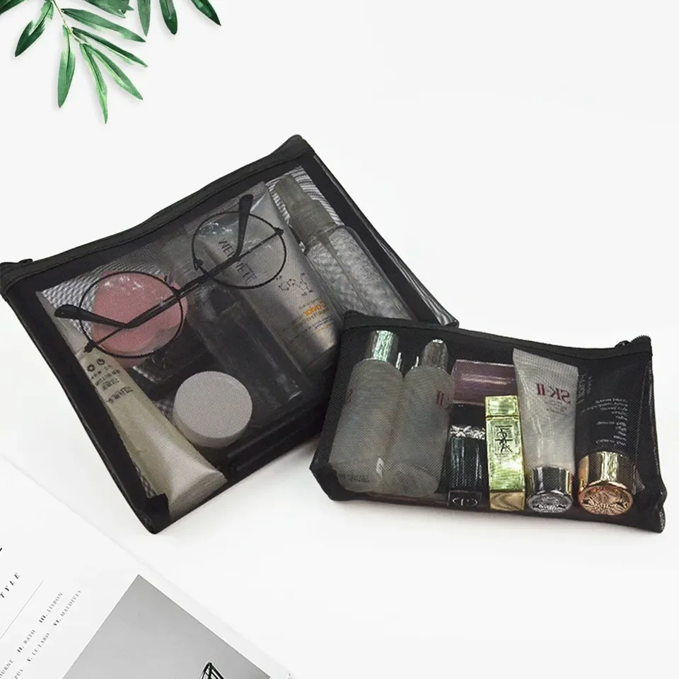 custom towel embroidery logo cosmetic 3 pcs per set pouch for girls mini cosmetics private label travel square bag