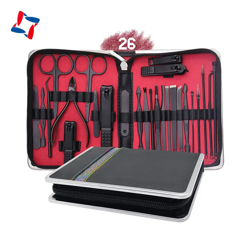 26pcs luxury manicure set high quality pedicure kits wholesale sets package