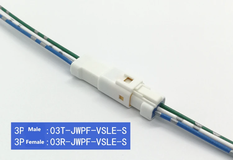 3pin/way female male 03T-JWPF-VSLE-S 03R-JWPF-VSLE-S Automotive  wiring harness socket custom-made waterproof wire harness