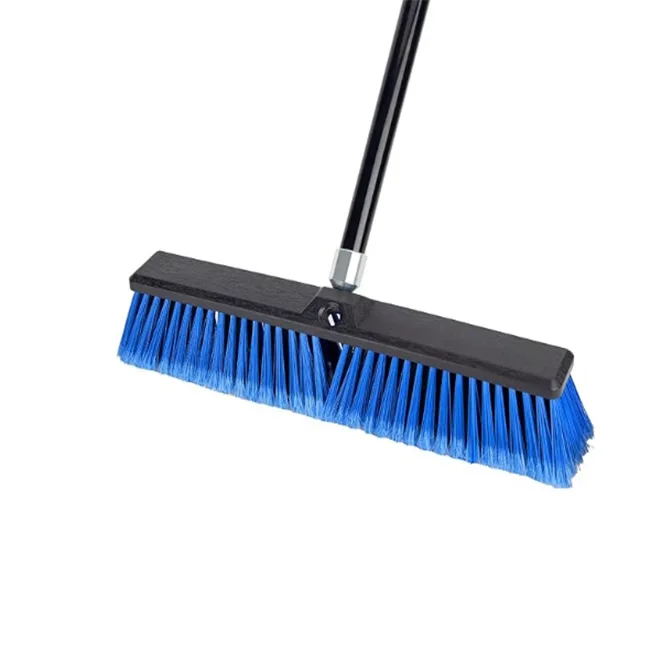 24 inches Push Broom Outdoor Heavy Duty Broom for Deck Driveway Garage Yard Concrete Floor Cleaning Brush