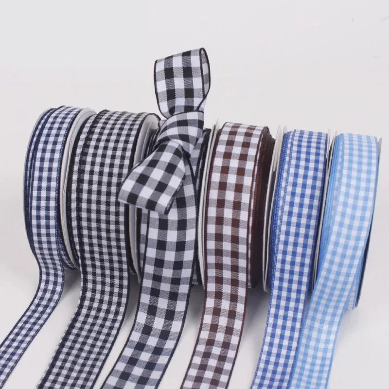 Hot- selling custom size and color tartan plaid gingham Ribbon