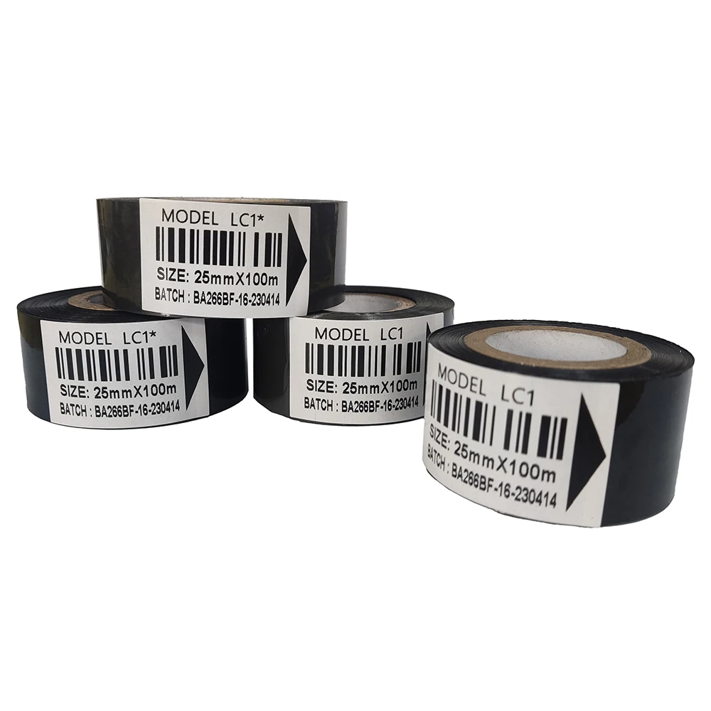 Date ribbon hot stamping foil 30*100 Black white Red color ribbon for plastic bags