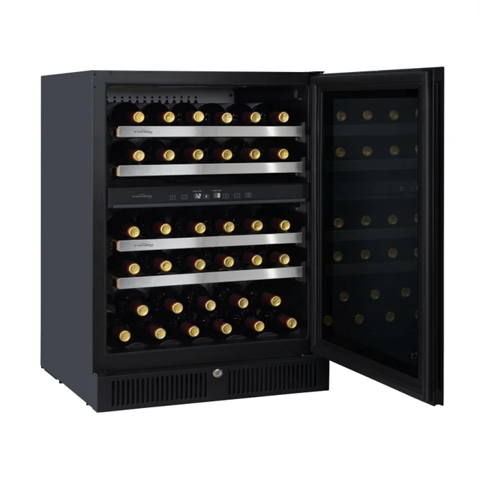Manufacturer Best Selling 43 Bottles Low-Emissivity glass door for anti-UV Touch control low energy Dual Zone Wine Cellar