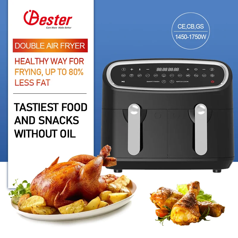 2-basket electric air fryer double tank electric fryer 9L kitchen appliances toaster electric air fryer