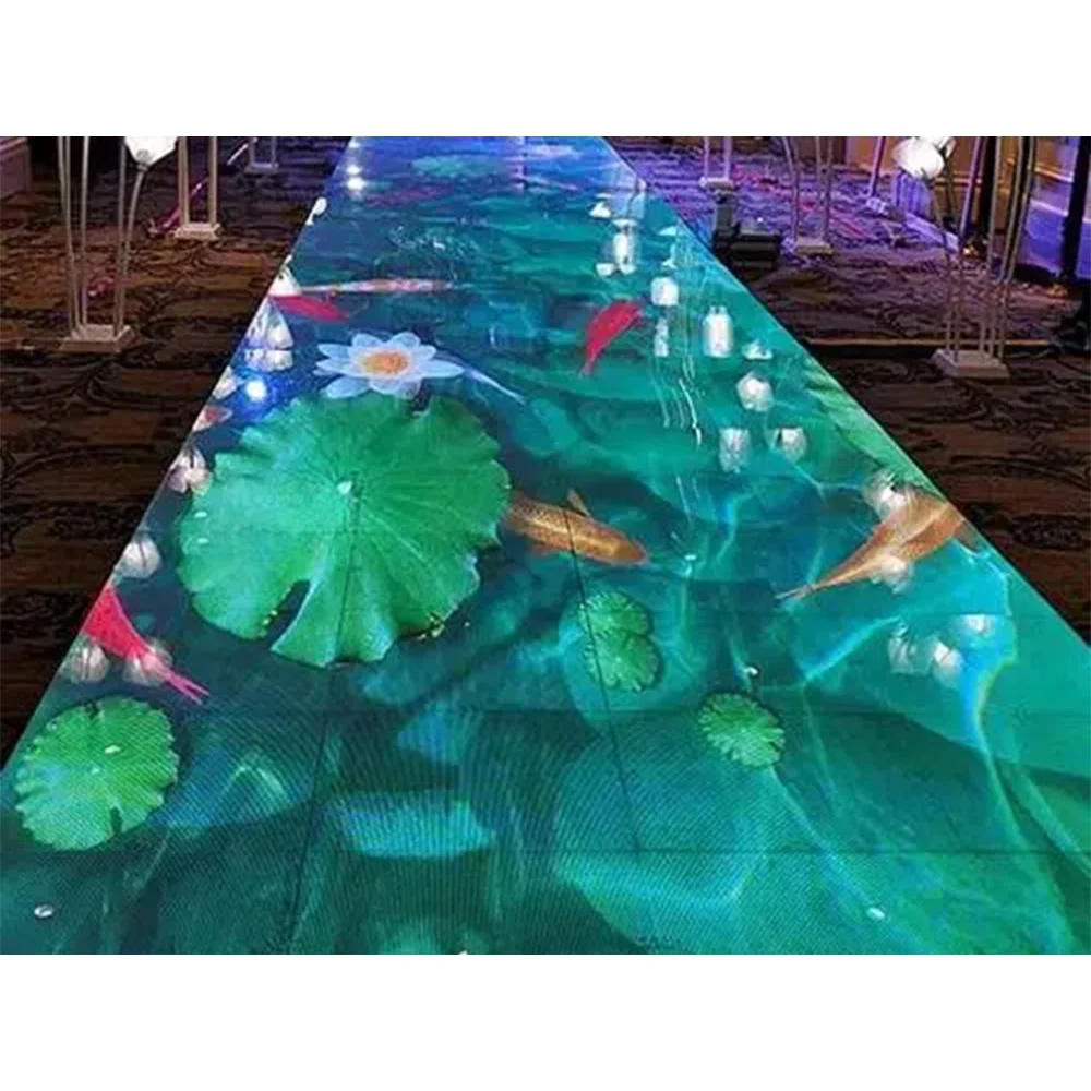 P3.9 3.9 3.9Mm Indoor Ip65 Commercial Interactive 3D Led Dance Floor Tiles Display Screen Panels In 50X50Cm For Dj Restaurant