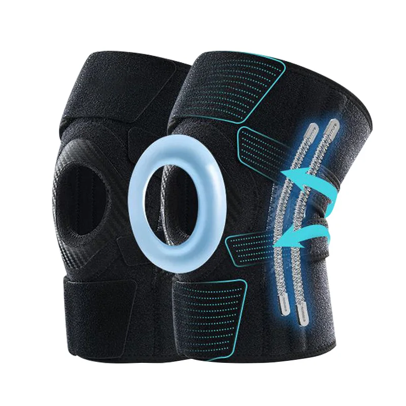 Factory Wholesale Knee Brace Elastic Open Patella Medical Hinged Knee Support Brace With Adjustable Straps