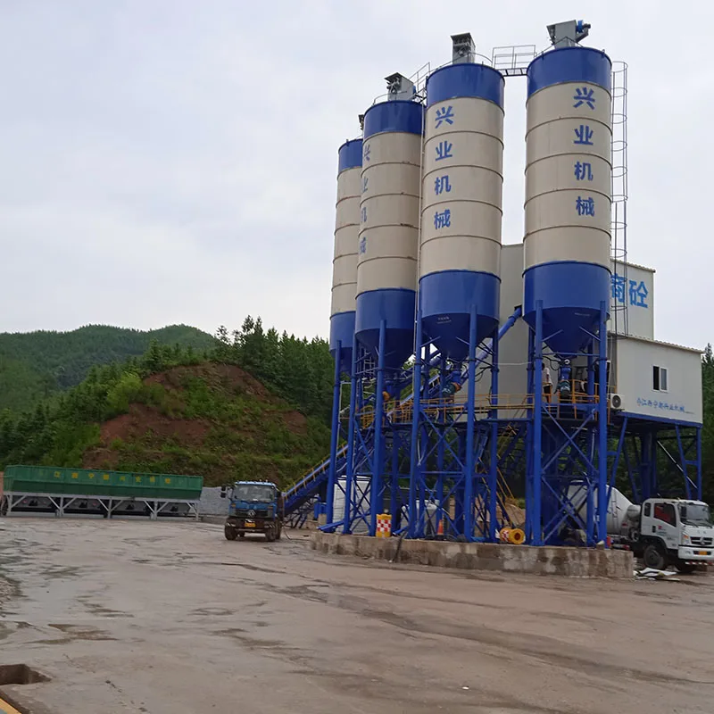 Hzs90 Electric Belt Conveyor Feeding Type Small Fixed Ready Mix Concrete Batching Plant Cement Mixer Core Motor Production Line