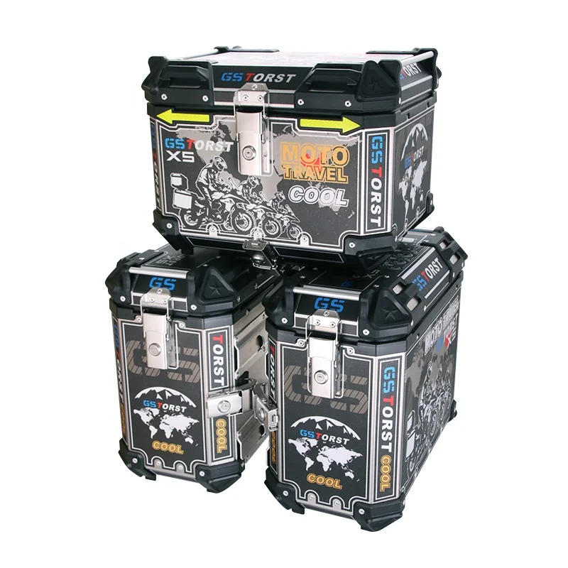 2021new large capacity top case left right boxes  high quality waterproof aluminum- magnesium alloy side tail box for motorcycle