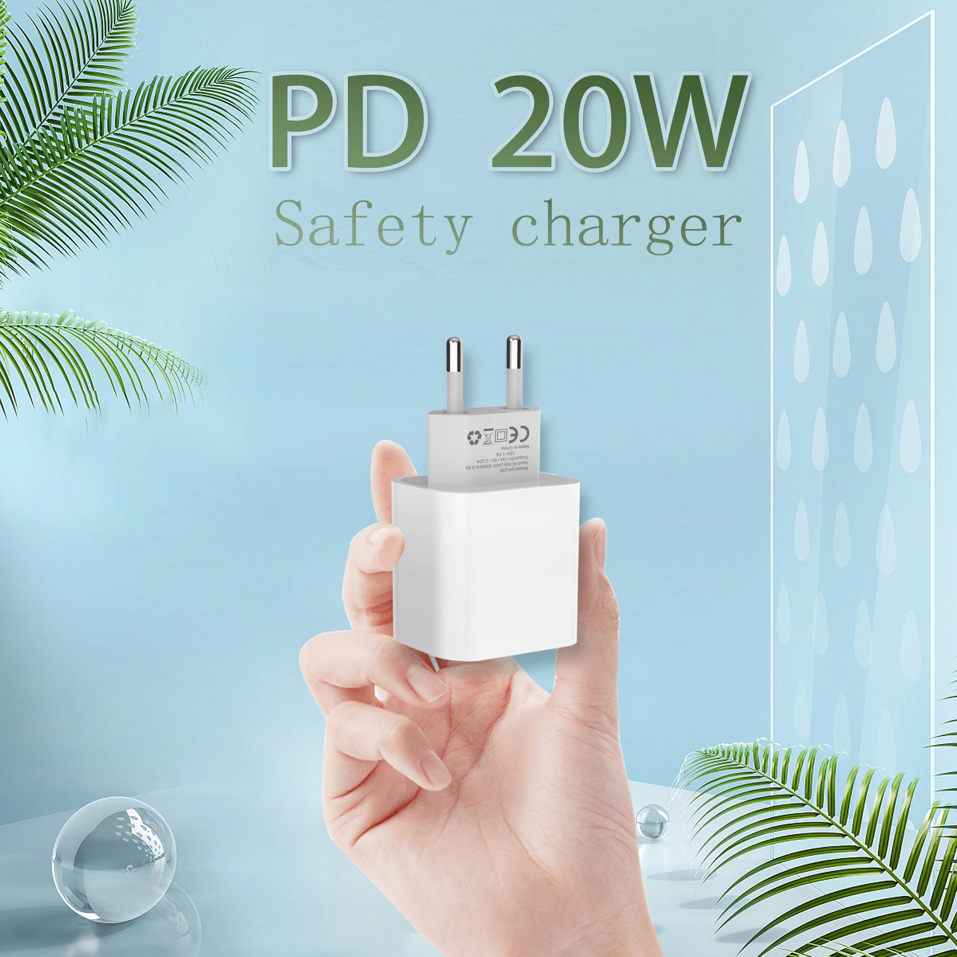  EU US Plug Usb Type c 20w 18w PD Wall Charger Type-c 20W usb-c power Adapter For iPhone 12/11