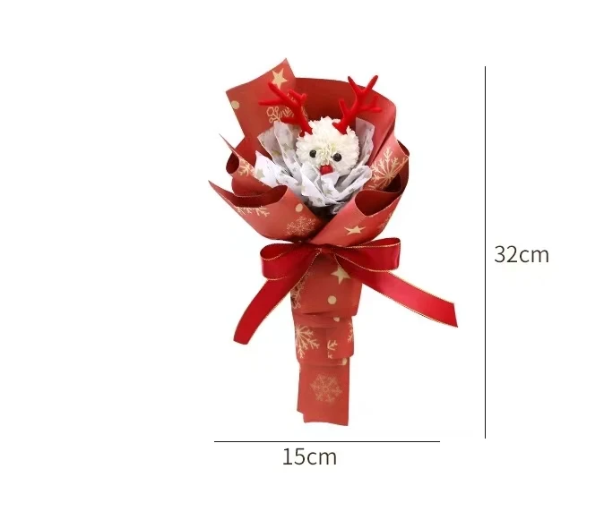 New Arrival DIY Small Mini Lovely Toy Christmas Toy Snowman Soap Flower Bouquet For Christmas Gift Decoration