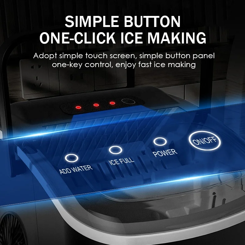 Portable Household Fast ice Making Ice Maker Machine Maquina de hielo for Kitchen Office Bar Party