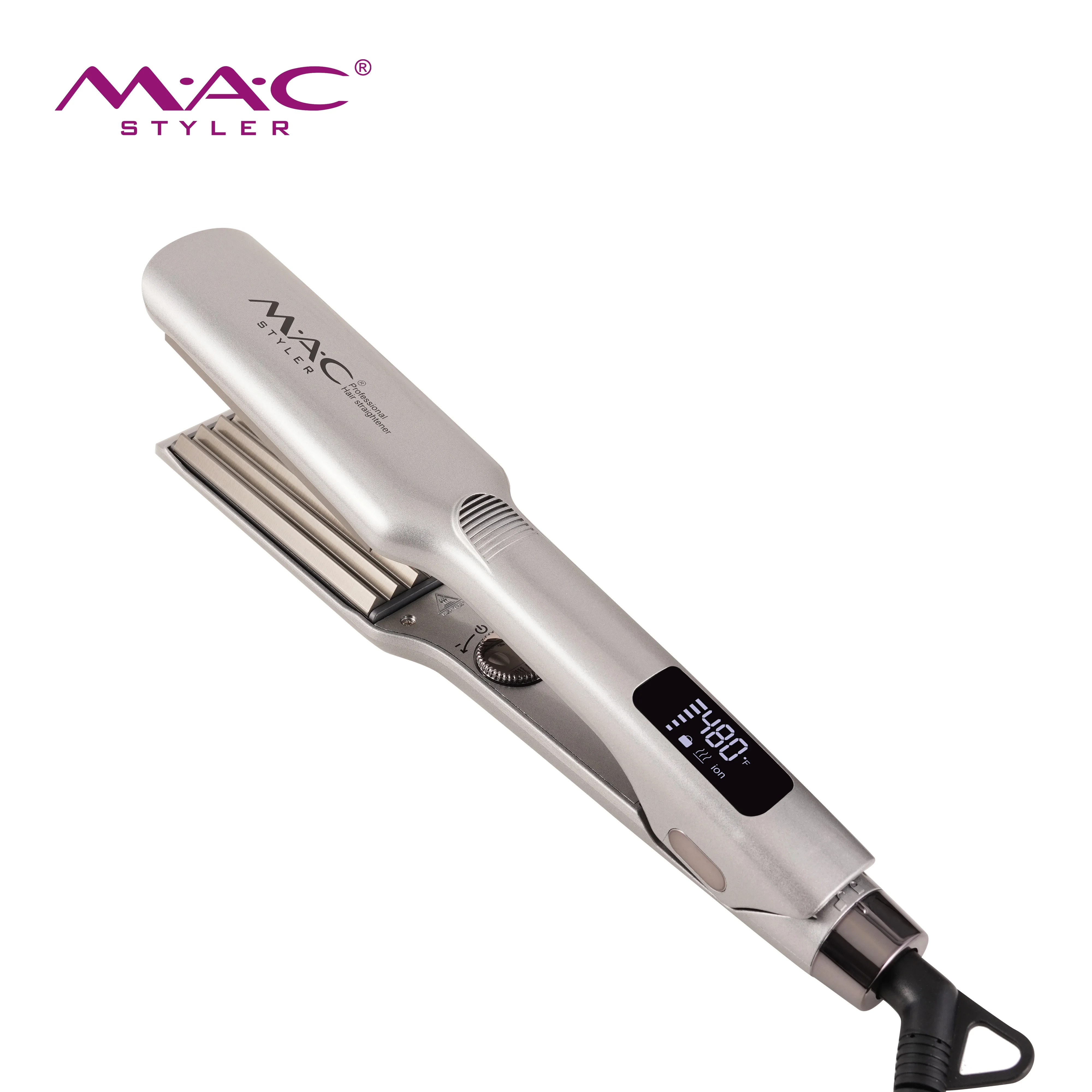 MAC Increase Hair Volume Hair Crimper Professional Electric Aluminum Flat Iron Hair Straightener With LCD