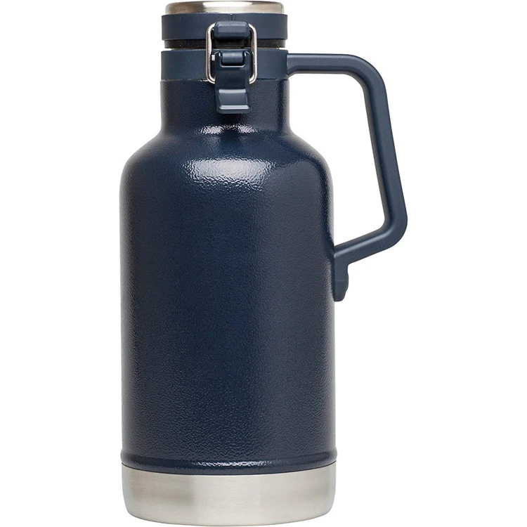 PURPLESEVEN 1.9L 64oz 32oz Half Gallon Craft Beer Growler Double Wall Vacuum Insulated Stainless Steel Keg Growlers with Handle