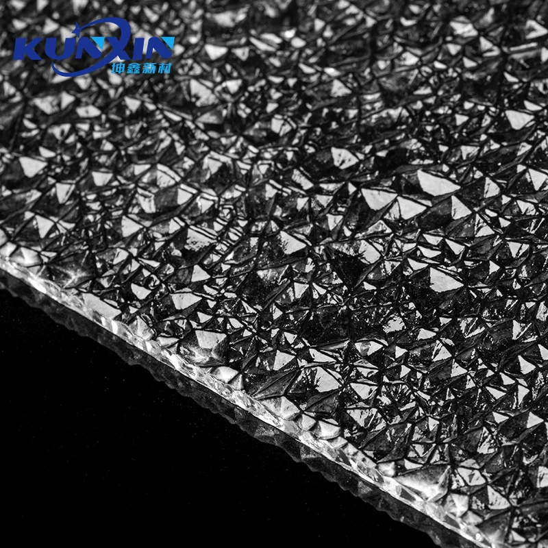 Glossy Cracked Ice Decorative Acrylic Plate Clear Room Divider Texture Sheet Diamond Acrylic Sheet