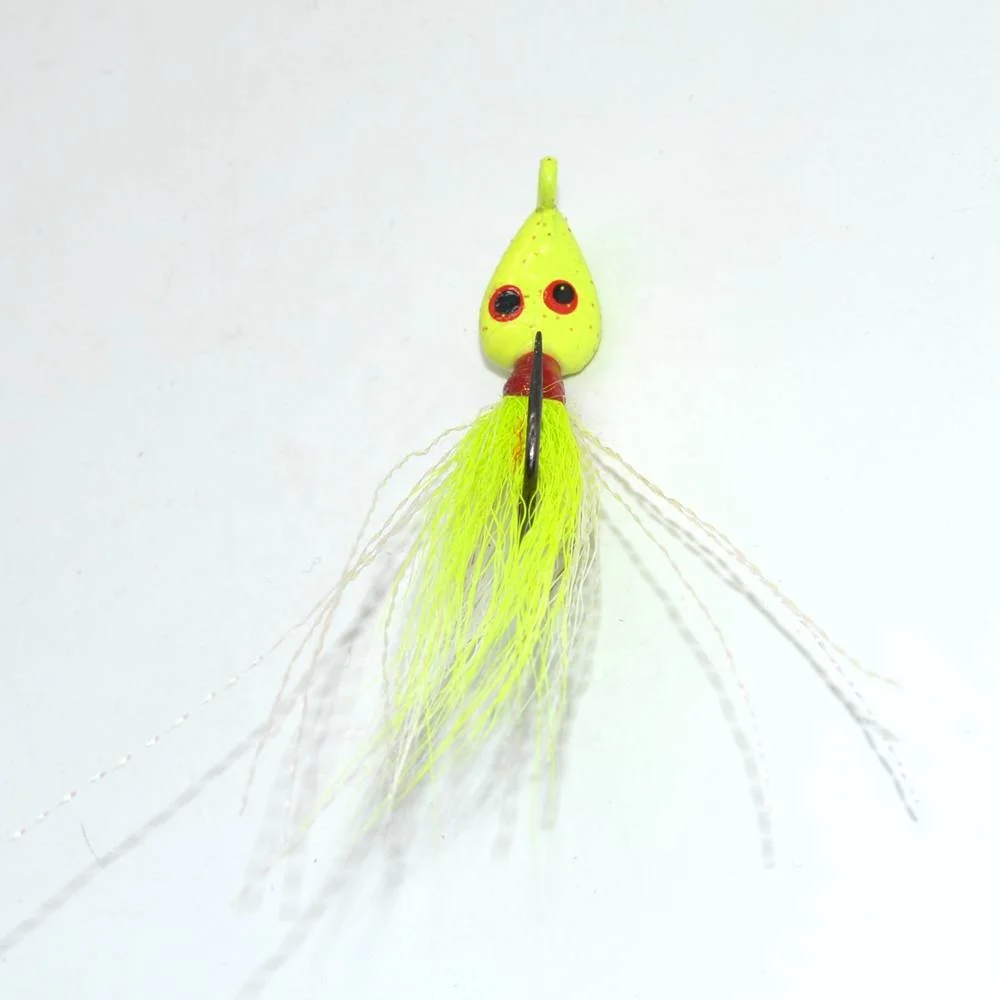 TAKEDO bass lure rombo lure Rock fishing super quality lead jig jig23 80mm 7g  bucktail with real deer  feather jigging lure