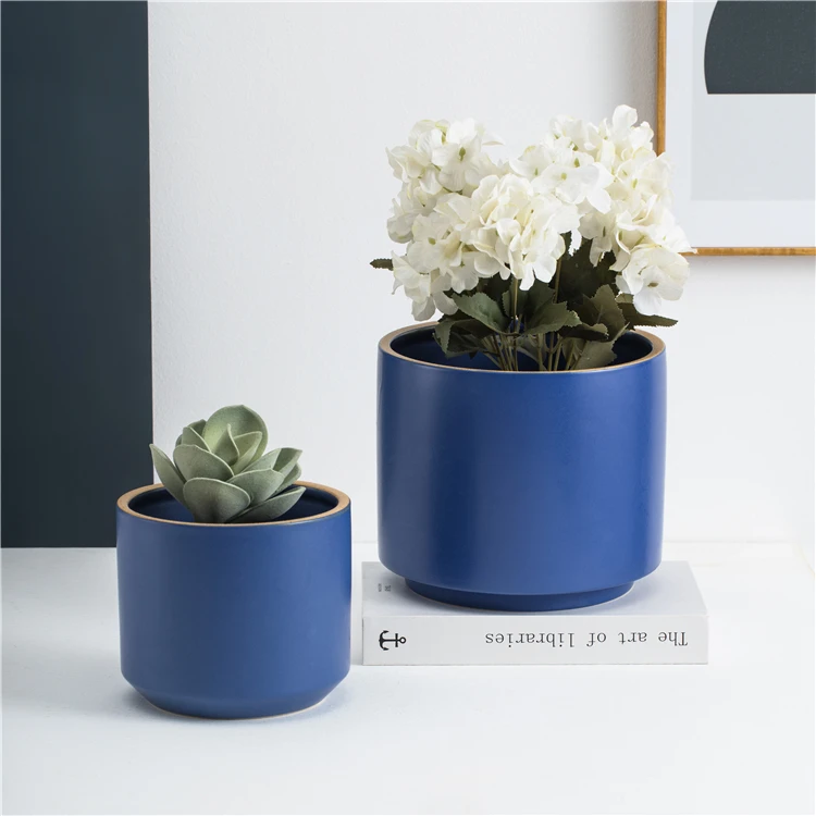 Wholesale matte colored modern nordic style home decor indoor large floor ceramic succulent planter plant flower pot in bulk