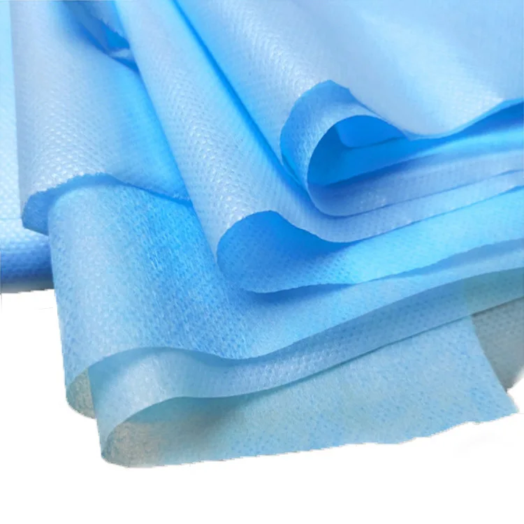Water resistant 40gsm blue color PP+PE coated nonwoven fabric for protective apron cloth