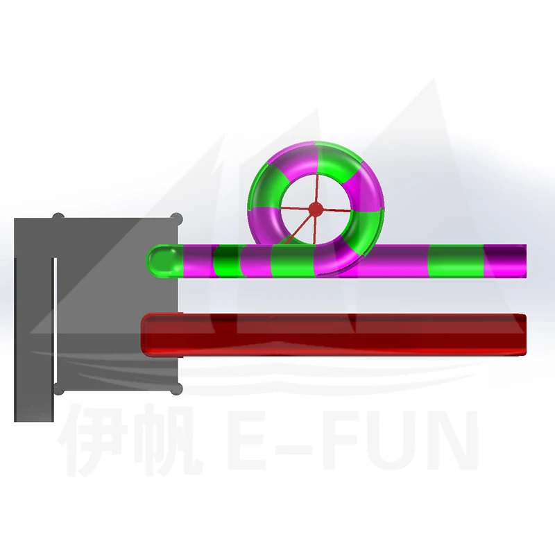 Outdoor Equipment EFHT-A189 Slide Water Rides Design Swimming Pool Fiberglass Professional 3D Slide Body: 6-8mm; Flange: 8-10mm