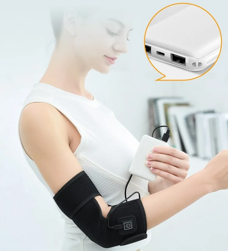 Hot Sale Heated Elbow Brace Heat Cold Therapy With 3 Level Temperature And 4 Feet USB Cable For Arm Elbow Joint Pain Relief