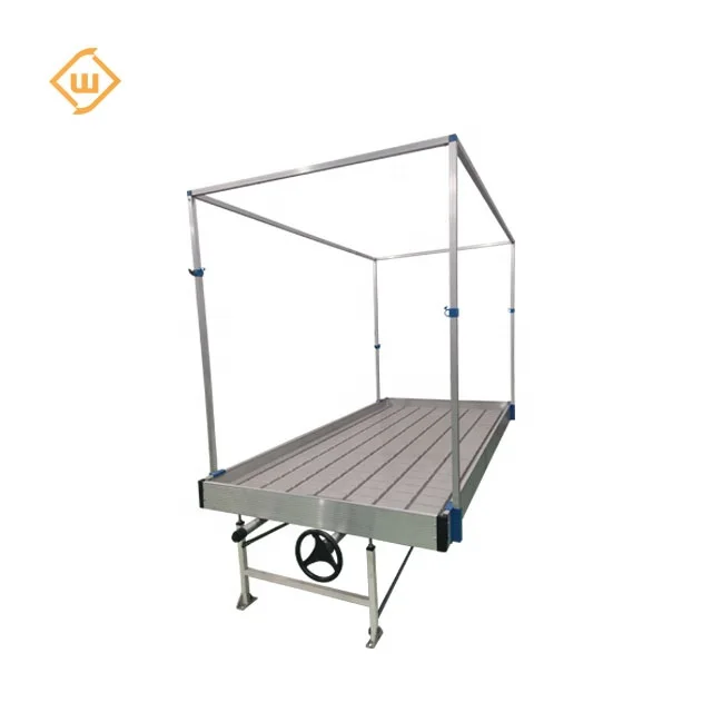ABS food grade moveable Rolling benches Hydroponic growing tables Farm irrigation flood rolling benches