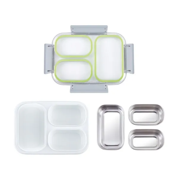 Homio Tedemei Detachable inner stainless steel insulated 1.2L portable lunch box sealing lid worker student can use in microware