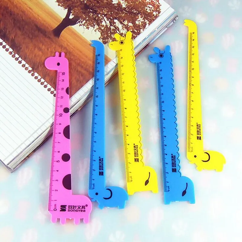 15 см мультяшный Жираф Альпака Слон Дизайн Пластиковая прямая Линейка рекламный подарок канцелярские принадлежности Закладка детская