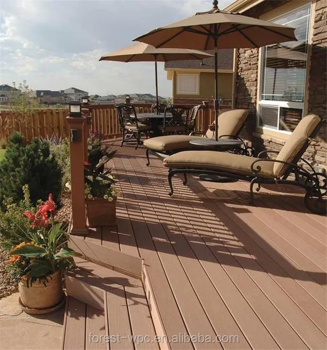 High Quality wood plastic composite hollow outdoor decking direct from Jiangsu factory
