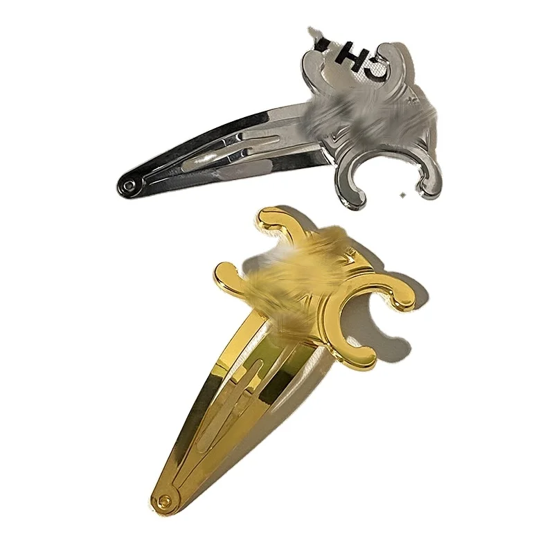 T1138 Luxury French Vintage Gold Silver BB Clip Side Hair Clip Japanese and Korean Style Simple Hairpin For Women