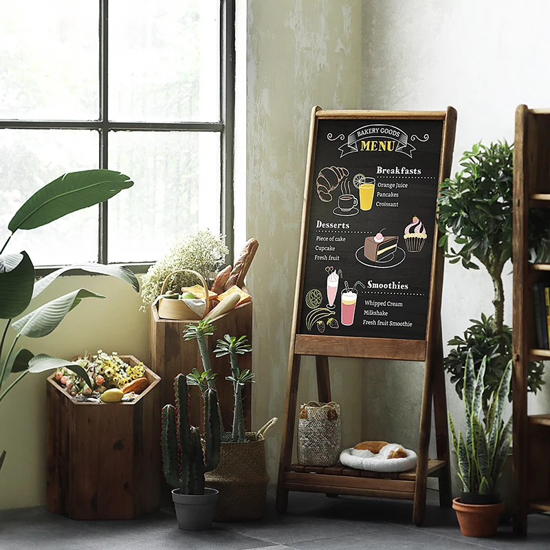 Деревянная доска, деревенская складная деревянная черная доска, отдельно стоящая складная деревянная рамка, доска для продажи