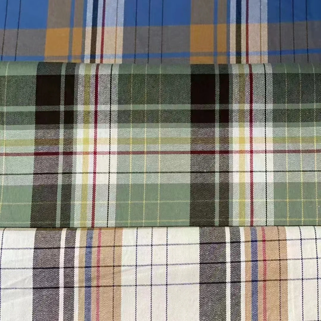 Winter Warm Yarn Dyed Breathable Single-Brushed 100% Cotton  Lattice Printed Flannel Fabric