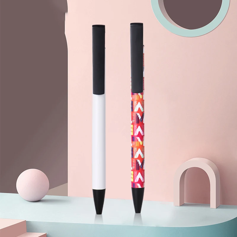 Wholesale bulk metal Ballpoint pens personalized Pen DIY Logo blank white Sublimation blank ballpoint pen with Shrink Wrap