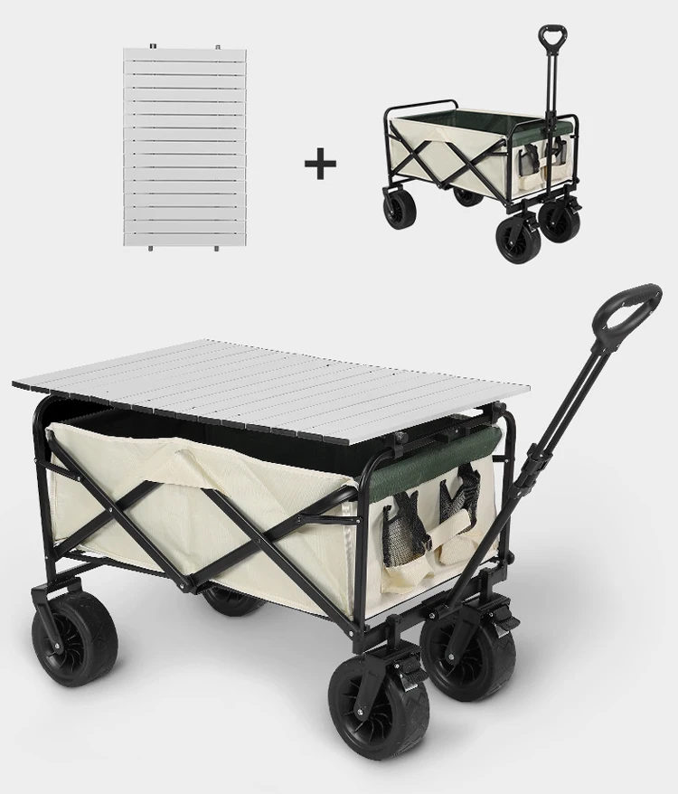 Hot Selling Outdoor Camping Cart Portable Foldable Trolley Wagon Camping Car Picnic Equipment Trolley