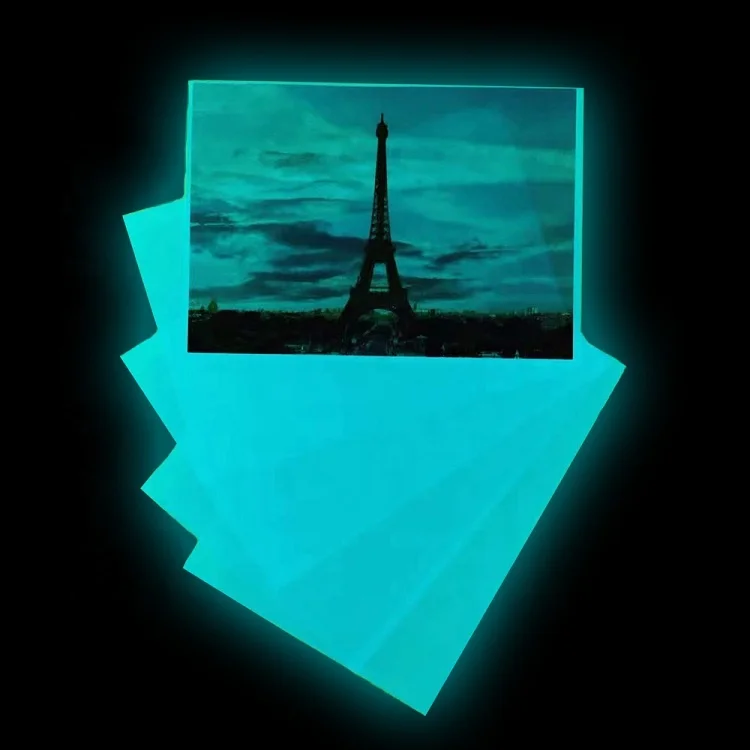 Inkjet printing Glow in the dark photo Paper A4 Size 5pcs pack  EVERYGLOW CN;BEI All Aqua, Blue