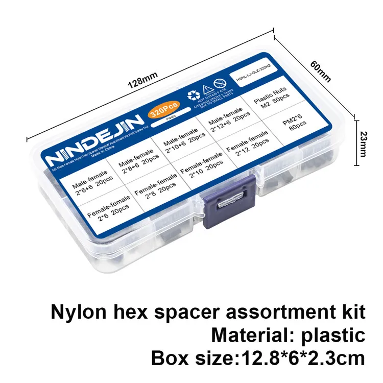 320PCS Male Female Nylon Hex Standoff Kit M2 M2.5 M3 M4 Insulation Plastic Standoff Spacer Set