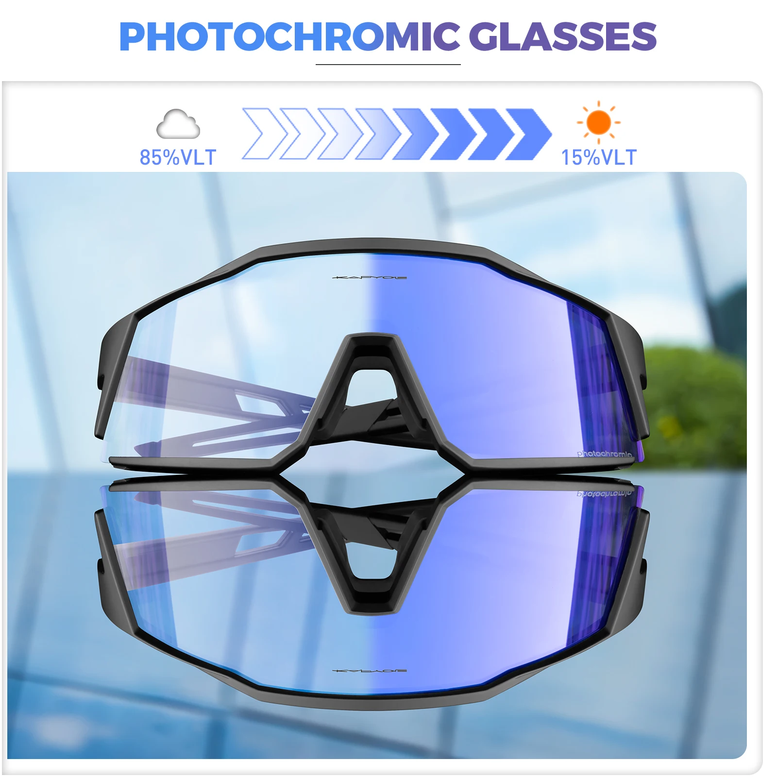KAPVOE Photochromic Sunglasses Cycling Glasses for Men MTB Cycling Women Road Bicycle Glasses UV400 Bicycle Sunglasses
