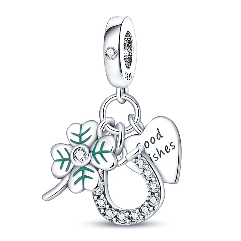 New 925 Sterling silver Blue Palm Cross Love Angel Surfing Pendant DIY Beads Fit Original Brand Charms Bracelet Women Jewelry