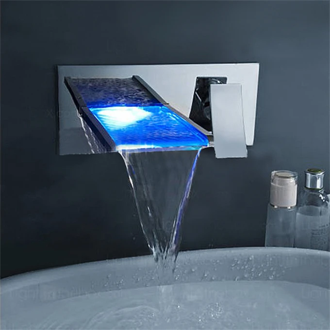 New Design Electric Smart Water Taps Sensitive Gradient Light LED Faucet For Bathroom Vessel Wash Basin Sinks Factory Wholesale