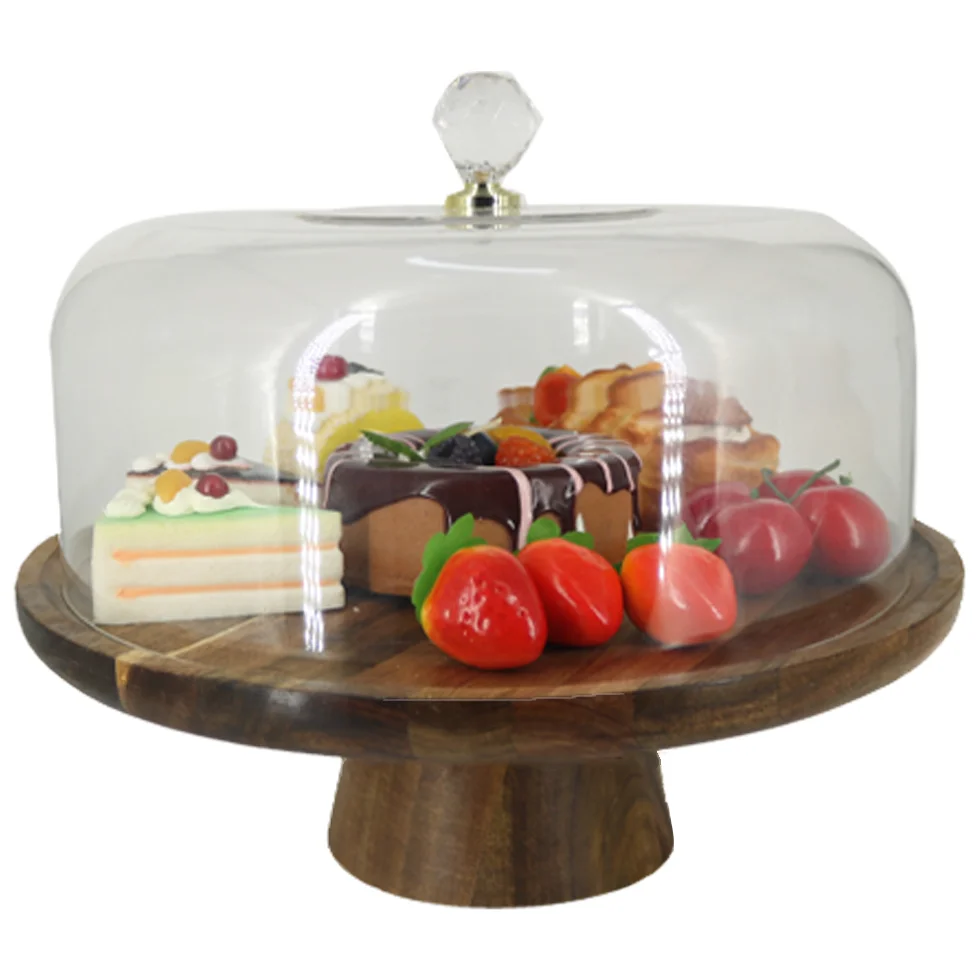 EU & US hot factory price Acrylic Cake Stand dish and Serving Plate Platter with Dome Cover