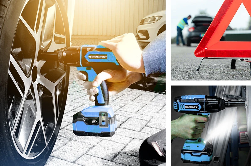 cordless electric wrench with battery with socket set wholesale, 400nm cordless nut gun for nut driving
