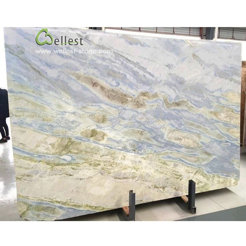 China fantasy blue and purple onyx marble wall art marble purple tile for high-end family project