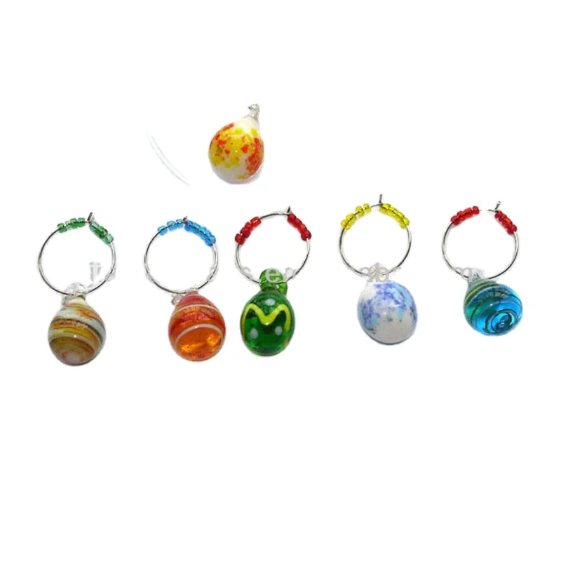 Оптовая продажа дешевые муранского пасхальное украшение бокал вина подвески