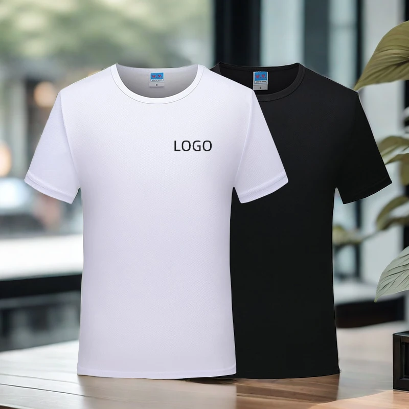 Reflective Logo T Shirt Breathable Solid Color Summer Shirts Men Casual Short Sleeve Slim Fit Embroidery Work Shirt for Men