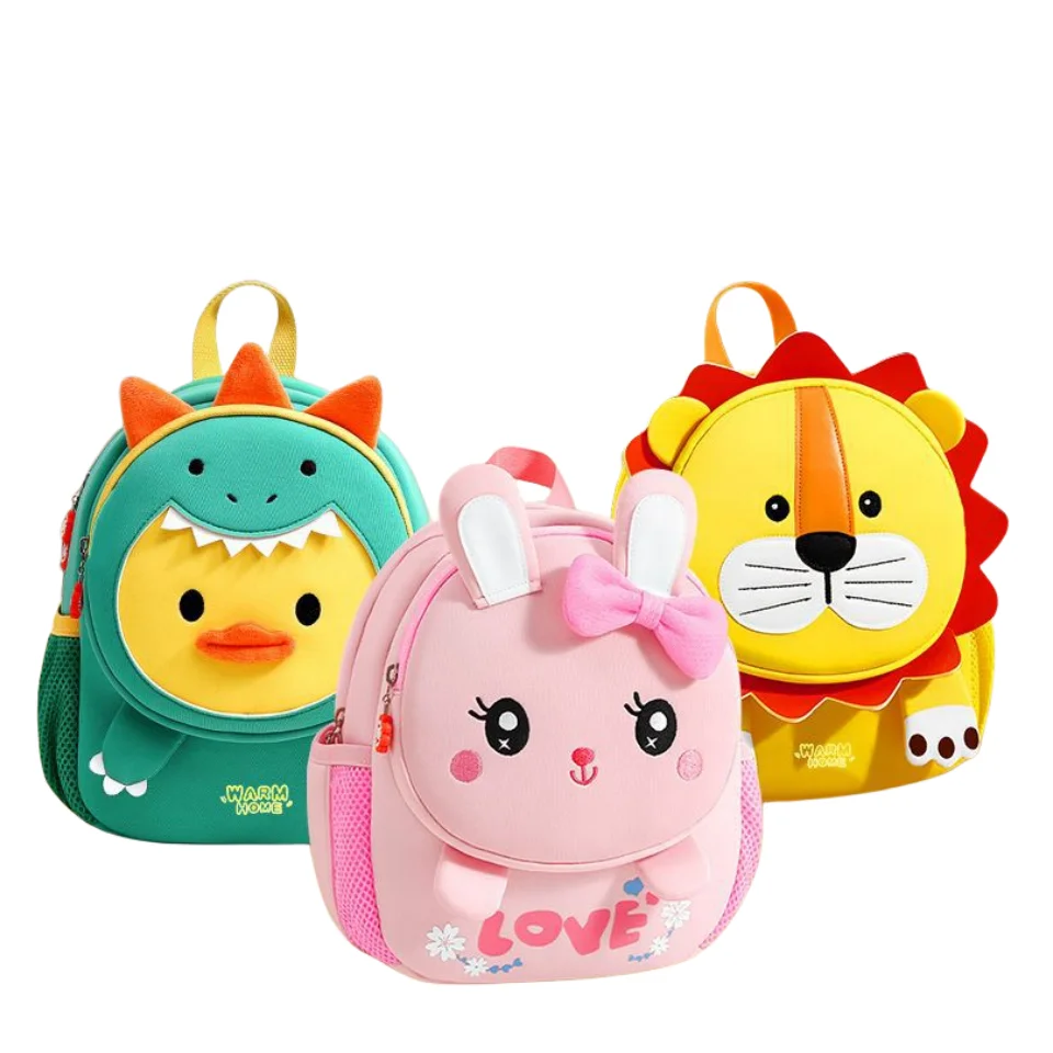 2024 New Arrival 3D Cartoon Plush Kindergarten Kids School Bag Waterproof Laptop Animals Anti lost Kids Backpack